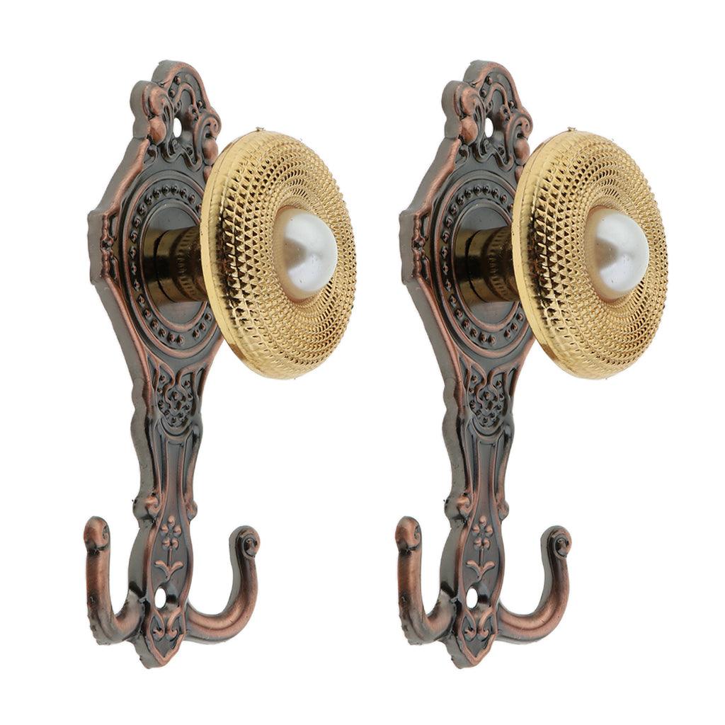 Max 2 Pcs European-style Curtain Strap Hook Alloy Wall Hook,3 Colors Ancient Red - Aladdin Shoppers