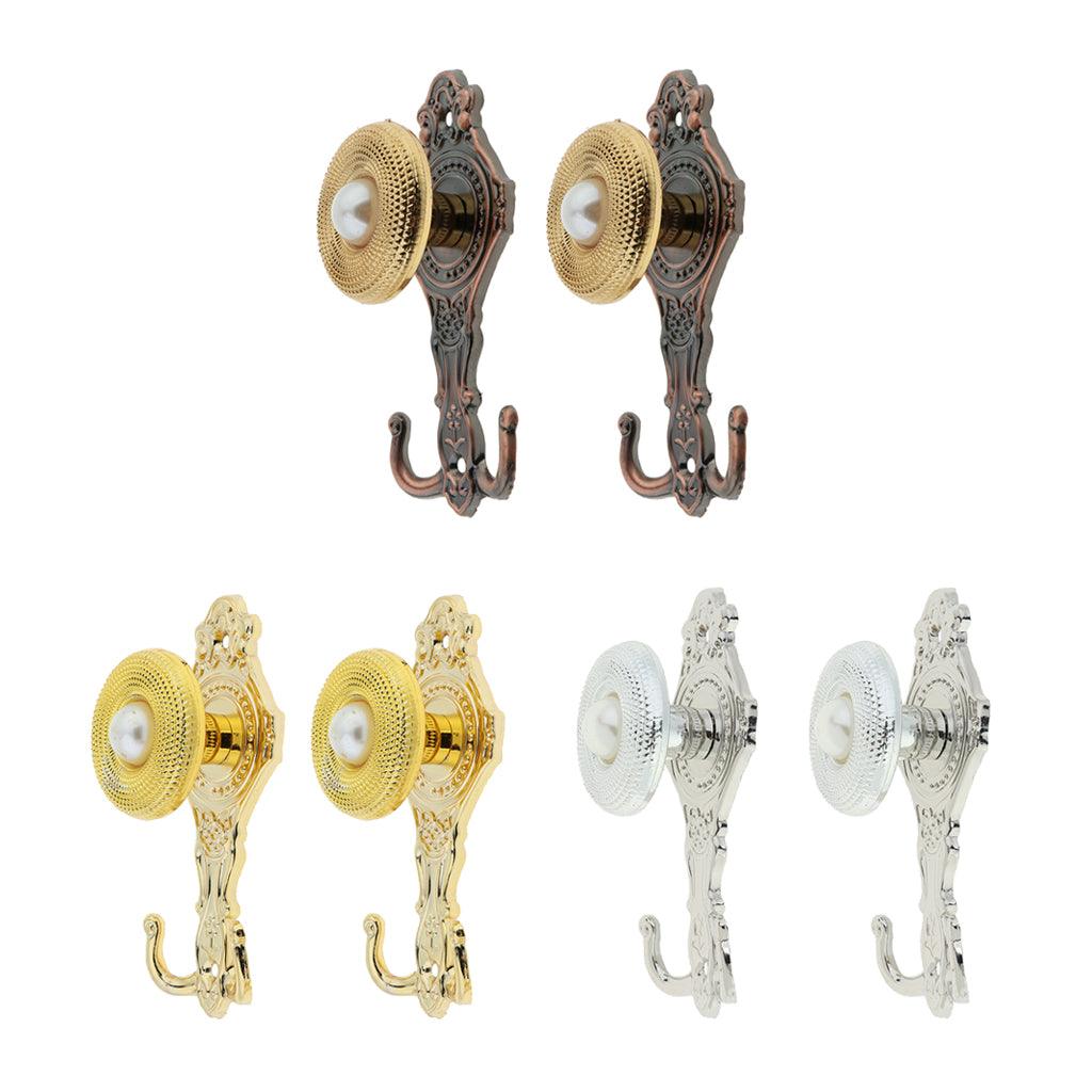 Max 2 Pcs European-style Curtain Strap Hook Alloy Wall Hook,3 Colors Ancient Red - Aladdin Shoppers