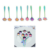 Max 2 Pcs Flower Coffee Teaspoons Gold Plating Mixing Spoons Campanulaceae - Aladdin Shoppers