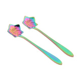 Max 2 Pcs Flower Coffee Teaspoons Gold Plating Mixing Spoons Campanulaceae - Aladdin Shoppers