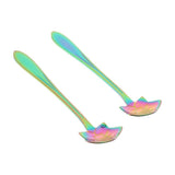 Max 2 Pcs Flower Coffee Teaspoons Gold Plating Mixing Spoons Campanulaceae - Aladdin Shoppers