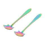 Max 2 Pcs Flower Coffee Teaspoons Gold Plating Mixing Spoons Campanulaceae - Aladdin Shoppers
