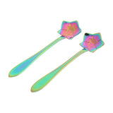 Max 2 Pcs Flower Coffee Teaspoons Gold Plating Mixing Spoons Campanulaceae - Aladdin Shoppers