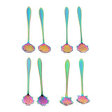 Max 2 Pcs Flower Coffee Teaspoons Gold Plating Mixing Spoons Campanulaceae - Aladdin Shoppers