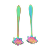 Max 2 Pcs Flower Coffee Teaspoons Gold Plating Mixing Spoons Campanulaceae - Aladdin Shoppers