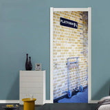 Max 2 Pieces 3D Self Adhesive Door Wall Fridge Sticker Wrap Mural 90cm II - Aladdin Shoppers
