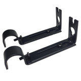 Max 2 Pieces Adjustable Metal Curtain Pole Rod Wall Bracket Hook Holder Black