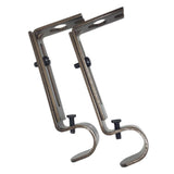 Max 2 Pieces Adjustable Metal Curtain Pole Rod Wall Bracket Hook Holder Brown - Aladdin Shoppers