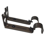 Max 2 Pieces Adjustable Metal Curtain Pole Rod Wall Bracket Hook Holder Brown - Aladdin Shoppers