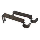 Max 2 Pieces Adjustable Metal Curtain Pole Rod Wall Bracket Hook Holder Brown - Aladdin Shoppers