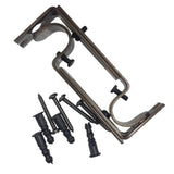 Max 2 Pieces Adjustable Metal Curtain Pole Rod Wall Bracket Hook Holder Brown - Aladdin Shoppers