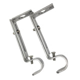 Max 2 Pieces Adjustable Metal Curtain Pole Rod Wall Bracket Hook Holder Silver - Aladdin Shoppers