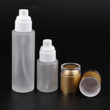 Max 2 Pieces Glass Pumb Bottles Refillable Cosmetic Container 30ml/80ml Golden - Aladdin Shoppers