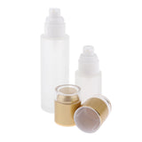 Max 2 Pieces Glass Pumb Bottles Refillable Cosmetic Container 30ml/80ml Golden - Aladdin Shoppers