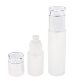 Max 2 Pieces Glass spray Bottles Refillable Cosmetic Container 30ml/80ml Silve