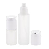 Max 2 Pieces Glass spray Bottles Refillable Cosmetic Container 30ml/80ml White