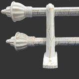 Max 2 Pieces White Curtain Pole Brackets for 28mm Dia Poles 19.5cm Double Groove - Aladdin Shoppers