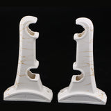 Max 2 Pieces White Curtain Pole Brackets for 28mm Dia Poles 19.5cm Double Groove