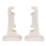 Max 2 Pieces White Curtain Pole Brackets for 28mm Dia Poles 19.5cm Double Groove - Aladdin Shoppers