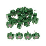 Max 20pcs Wooden Thumb Tacks Push Pins Flower Head Office Thumbtack Green - Aladdin Shoppers
