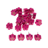 Max 20pcs Wooden Thumb Tacks Push Pins Flower Head Office Thumbtack Rose Red - Aladdin Shoppers