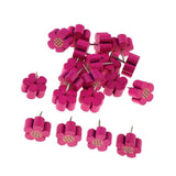 Max 20pcs Wooden Thumb Tacks Push Pins Flower Head Office Thumbtack Rose Red - Aladdin Shoppers