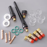 Max 23 pcs TIG Welding Torch Pyrex Cup Gas Kit parts for WP-17/18/26 WP Tungsten - Aladdin Shoppers