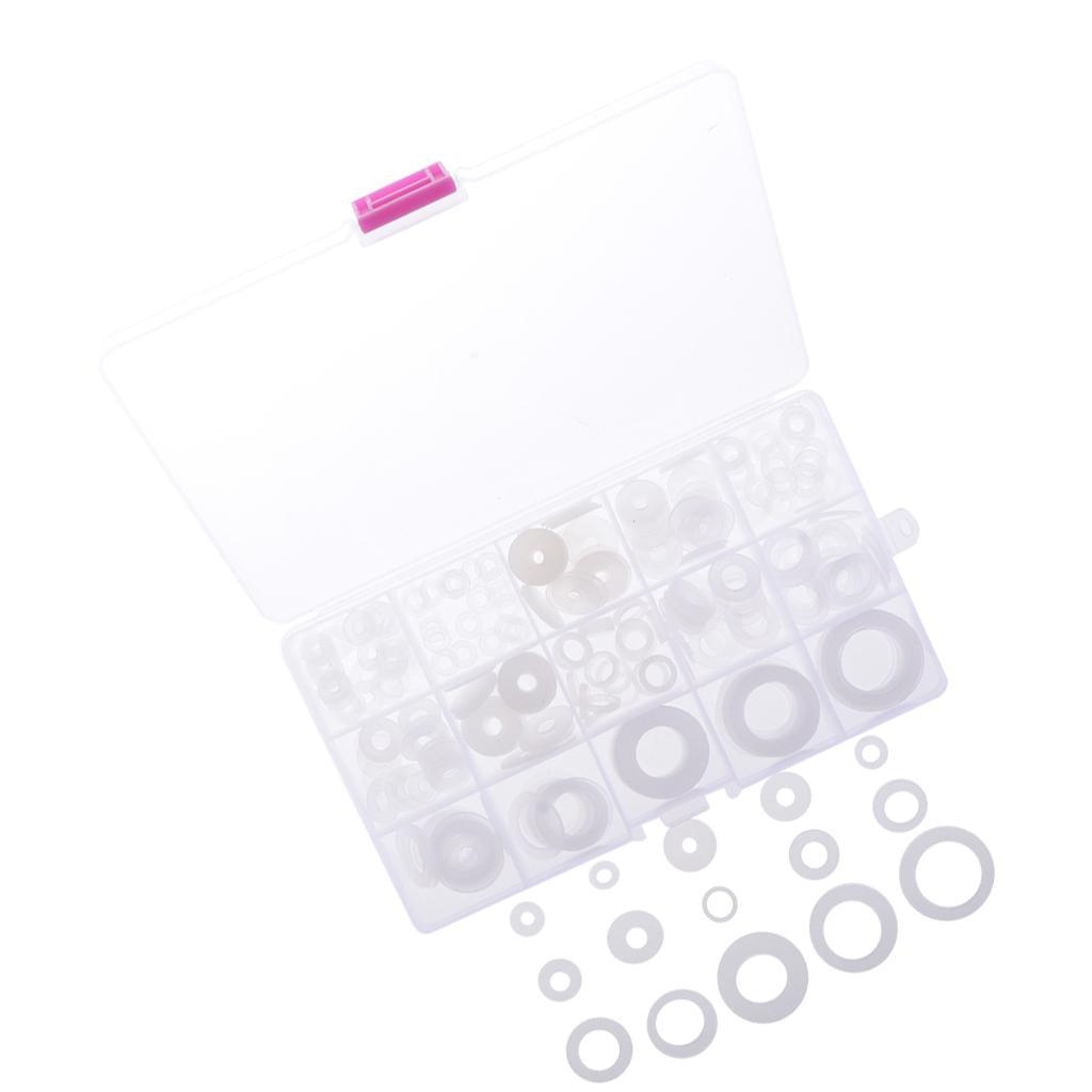 Max 250pcs White Nylon O Ring Washer Seals Gasket Assortment Kit for Car Boat - Aladdin Shoppers