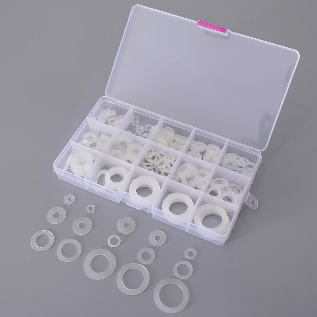 Max 250pcs White Nylon O Ring Washer Seals Gasket Assortment Kit for Car Boat - Aladdin Shoppers