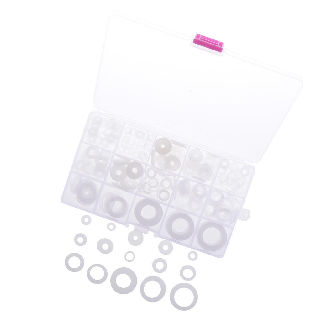 Max 250pcs White Nylon O Ring Washer Seals Gasket Assortment Kit for Car Boat - Aladdin Shoppers