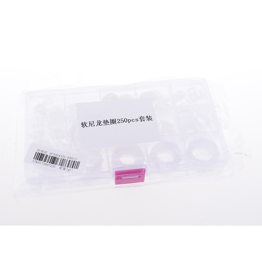 Max 250pcs White Nylon O Ring Washer Seals Gasket Assortment Kit for Car Boat - Aladdin Shoppers