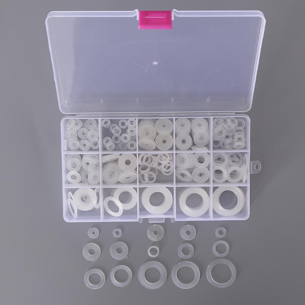 Max 250pcs White Nylon O Ring Washer Seals Gasket Assortment Kit for Car Boat - Aladdin Shoppers