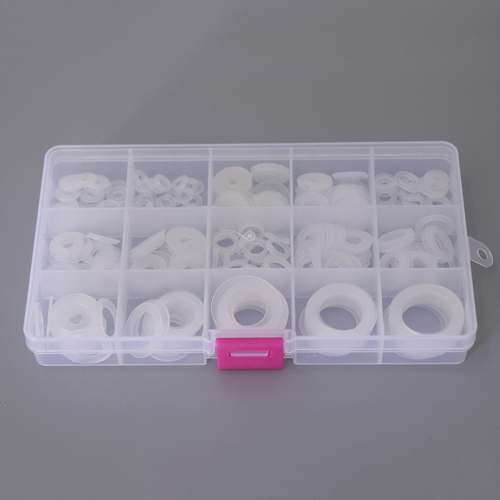Max 250pcs White Nylon O Ring Washer Seals Gasket Assortment Kit for Car Boat - Aladdin Shoppers