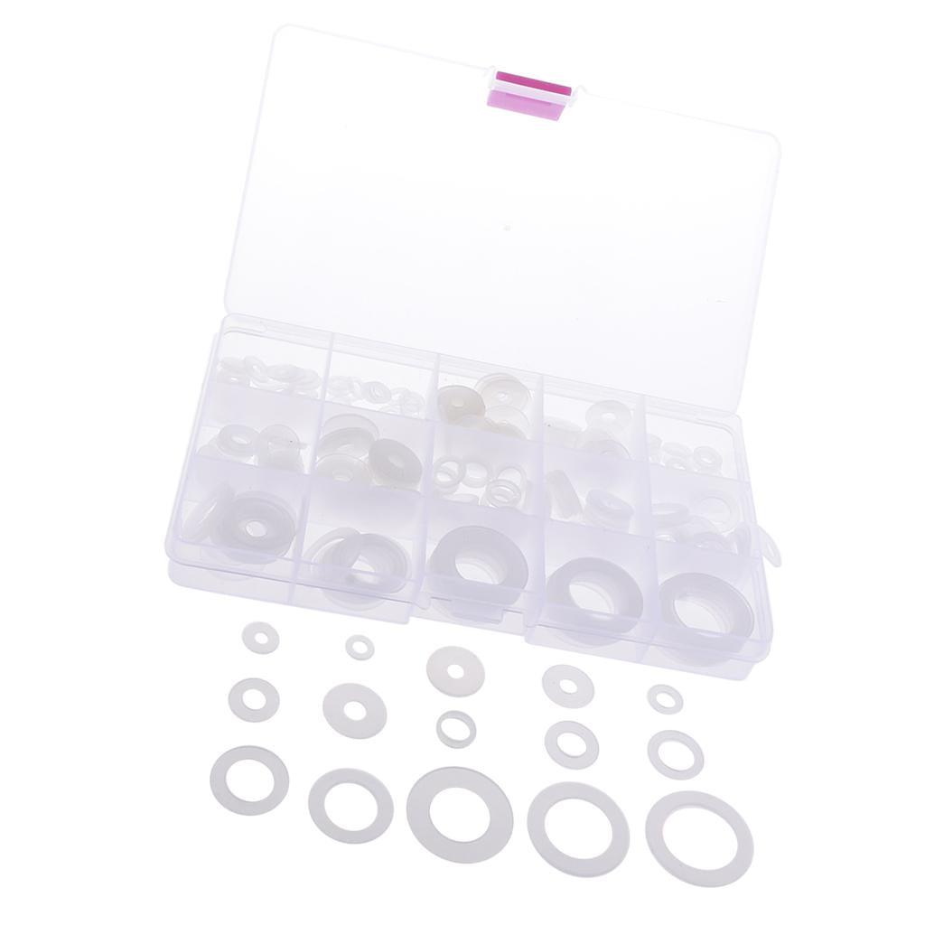 Max 250pcs White Nylon O Ring Washer Seals Gasket Assortment Kit for Car Boat - Aladdin Shoppers