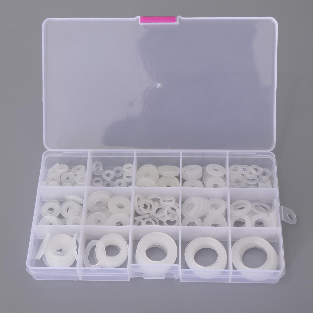 Max 250pcs White Nylon O Ring Washer Seals Gasket Assortment Kit for Car Boat - Aladdin Shoppers