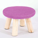 Max 28cm Cotton Linen Round Stool Replacement Cover Footstool Slipcover Purple - Aladdin Shoppers