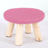 Max 28cm Cotton Linen Round Stool Replacement Cover Footstool Slipcover Rose Red - Aladdin Shoppers