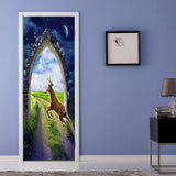 Max 2pcs 3D Removable Art Door Murals Decals Wall Stickers for Home DIY Decor S2 - Aladdin Shoppers