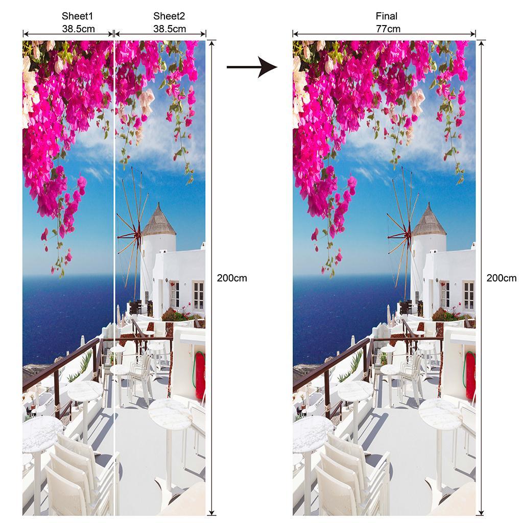 Max 2pcs 3D Removable Art Door Murals Decals Wall Stickers for Home DIY Decor S3 - Aladdin Shoppers