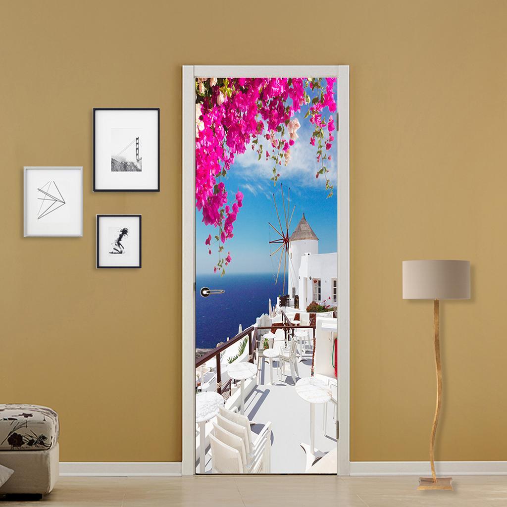 Max 2pcs 3D Removable Art Door Murals Decals Wall Stickers for Home DIY Decor S3 - Aladdin Shoppers