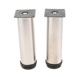 Max 2pcs Adjustable Sofa Foot Legs Stainless Steel Furniture Cabinet Feet 18cm - Aladdin Shoppers