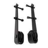 Max 2pcs Black Steel Sliding Barn Wood Door Roller Hardware Replacement Hanger B - Aladdin Shoppers