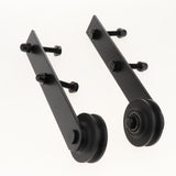 Max 2pcs Black Steel Sliding Barn Wood Door Roller Hardware Replacement Hanger E - Aladdin Shoppers