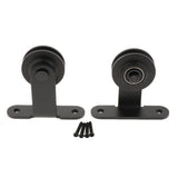 Max 2pcs Black Steel Sliding Barn Wood Door Roller Hardware Replacement Hanger F - Aladdin Shoppers