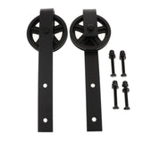 Max 2pcs Black Steel Sliding Barn Wood Door Roller Hardware Replacement Hanger G - Aladdin Shoppers