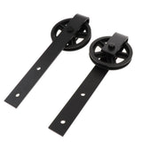 Max 2pcs Black Steel Sliding Barn Wood Door Roller Hardware Replacement Hanger G - Aladdin Shoppers