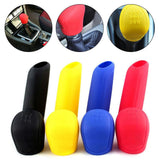 Max 2Pcs Car Trunk Gear Head Shift Knob + Handbrake Cover Silicone Sleeve Black - Aladdin Shoppers