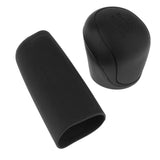 Max 2Pcs Car Trunk Gear Head Shift Knob + Handbrake Cover Silicone Sleeve Black - Aladdin Shoppers