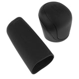 Max 2Pcs Car Trunk Gear Head Shift Knob + Handbrake Cover Silicone Sleeve Black - Aladdin Shoppers