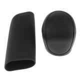 Max 2Pcs Car Trunk Gear Head Shift Knob + Handbrake Cover Silicone Sleeve Black